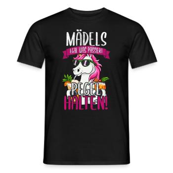 Mädels Egal Was Passiert Pegel Halten - Männer T-Shirt - Schwarz - Vorne - AI Model Male 178 light (178cm)
