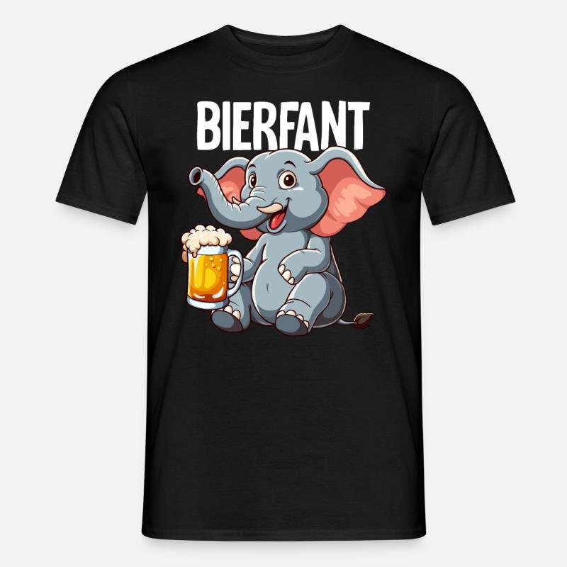 Bierfant Elefant Bier - Männer T-Shirt - Schwarz