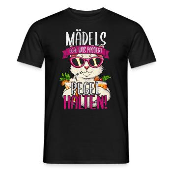 Mädels Egal Was Passiert Pegel Halten - Männer T-Shirt - Schwarz - Vorne - AI Model Male 178 light (178cm)