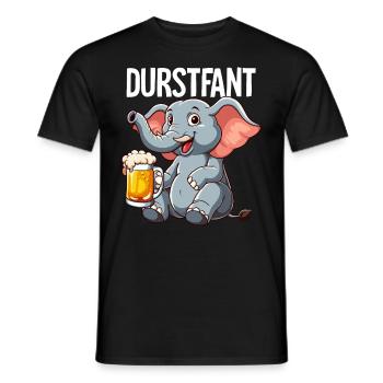 Durstfant Elefant Bier - Männer T-Shirt - Schwarz - Vorne - AI Model Male 178 light (178cm)