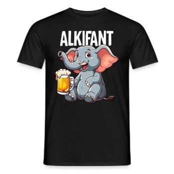 Alkifant Elefant Bier - Männer T-Shirt - Schwarz - Vorne - AI Model Male 178 light (178cm)
