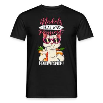 Mädels Egal Was Passiert Pegel Halten - Männer T-Shirt - Schwarz - Vorne - AI Model Male 178 light (178cm)