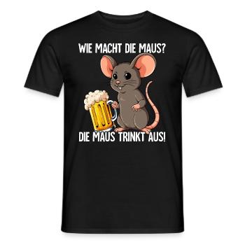 Saufmaus Wie Macht Die Maus - Männer T-Shirt - Schwarz - Vorne - AI Model Male 178 light (178cm)