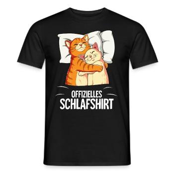 Chemise de sommeil officielle Chat - T-shirt homme - noir - Devant - AI Model Male 178 light (178cm)