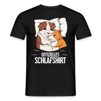 Chemise de nuit officielle cochon d’Inde - T-shirt homme - noir - Devant - AI Model Male 178 light (178cm)