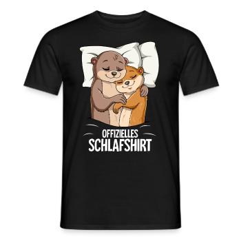 Official Otter Sleep Shirt - Men's T-Shirt - black - Front - AI Model Male 178 light (178cm)