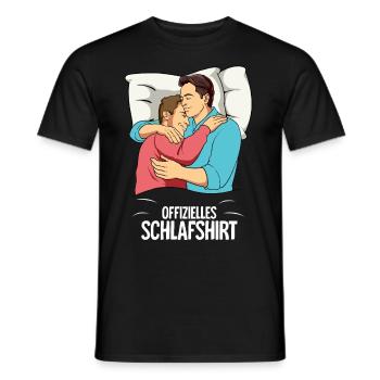Chemise de nuit officielle pour homme gay - T-shirt homme - noir - Devant - AI Model Male 178 light (178cm)