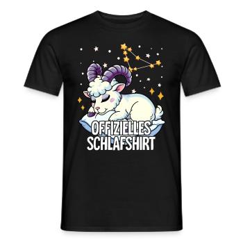 Offizielles Schlafshirt Sternzeichen Steinbock - Männer T-Shirt - Schwarz - Vorne - AI Model Male 178 light (178cm)