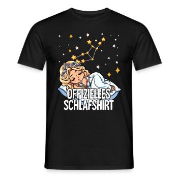Chemise de nuit officielle signe du zodiaque Vierge - T-shirt homme - noir - Devant - AI Model Male 178 light (178cm)