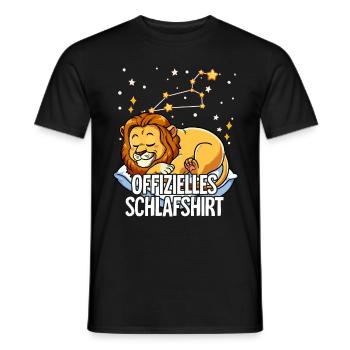 Chemise de nuit officielle Zodiac Leo - T-shirt homme - noir - Devant - AI Model Male 178 light (178cm)