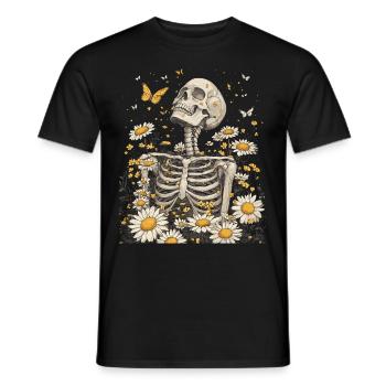 Fleurs squelettes - T-shirt homme - noir - Devant - AI Model Male 178 light (178cm)