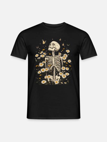 Skeleton Flowers - Men's T-Shirt - black