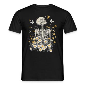 Fleurs squelettes - T-shirt homme - noir - Devant - AI Model Male 178 light (178cm)