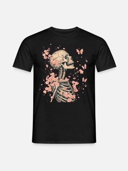 Skeleton Flowers - Men's T-Shirt - black