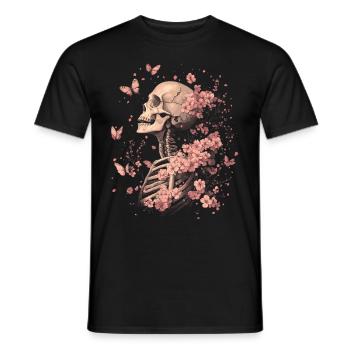 Fleurs squelettes - T-shirt homme - noir - Devant - AI Model Male 178 light (178cm)