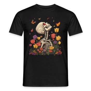Fleurs squelettes - T-shirt homme - noir - Devant - AI Model Male 178 light (178cm)