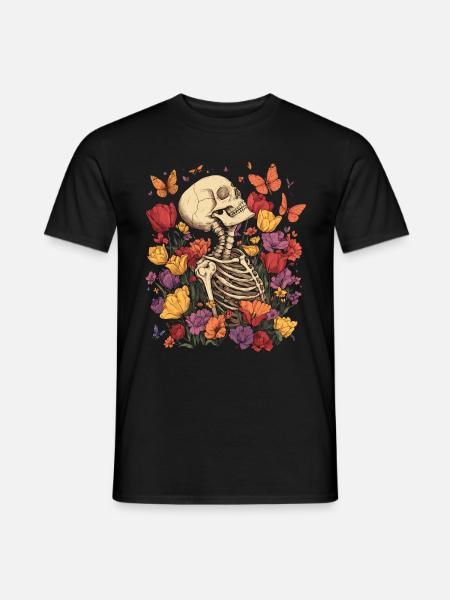 Skeleton Flowers - Men's T-Shirt - black