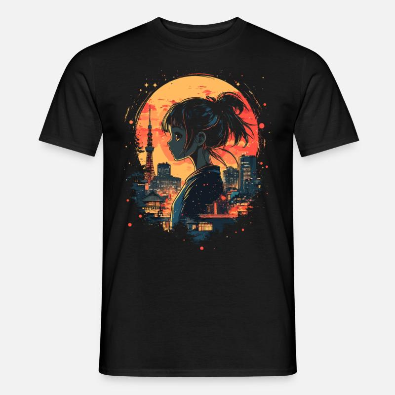 Anime Mädchen Japan - Männer T-Shirt - Schwarz