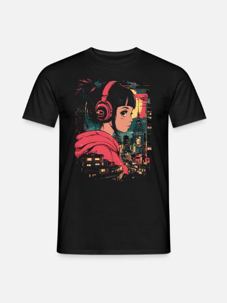 Anime Mädchen Japan - Männer T-Shirt - Schwarz