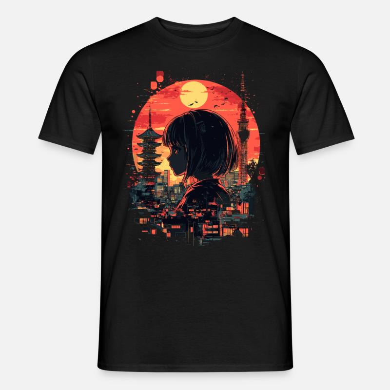 Anime Mädchen Japan - Männer T-Shirt - Schwarz