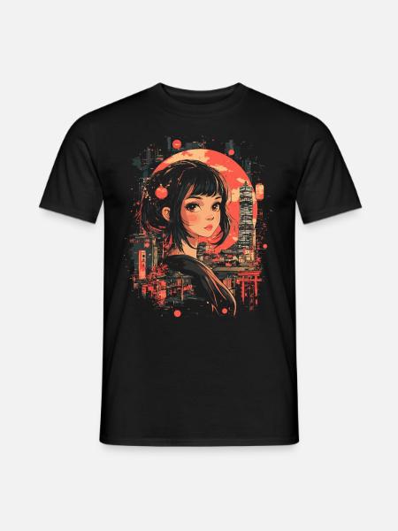 Anime Mädchen Japan - Männer T-Shirt - Schwarz