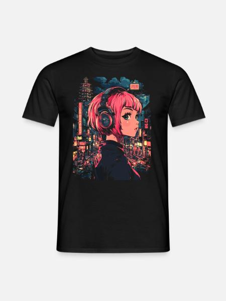 Anime Mädchen Japan - Männer T-Shirt - Schwarz