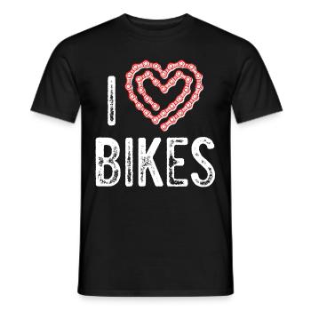 I love bikes / Fahrrad Sport Design - Men's T-Shirt - black - Front - AI Model Male 178 light (178cm)