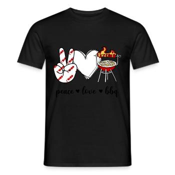 Barbecue Peace Love - T-shirt homme - noir - Devant - AI Model Male 178 light (178cm)