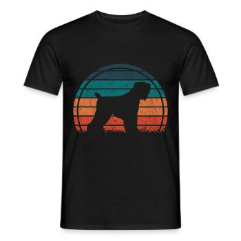 Noir Russian Terrier Vintage Silhouette - T-shirt homme - noir - Devant - AI Model Male 178 light (178cm)