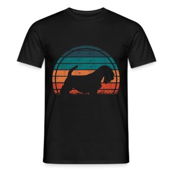 Sealyham Terrier Dog Vintage Retro - Men's T-Shirt - black - Front - AI Model Male 178 light (178cm)