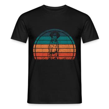 Chien allemand à poil dur Vintage Rétro - T-shirt homme - noir - Devant - AI Model Male 178 light (178cm)