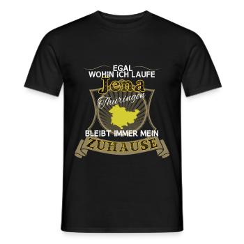 City of Jena - Thuringia my home - home - Men's T-Shirt - black - Front - AI Model Male 178 light (178cm)