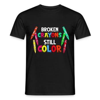 Crayon Box Colored Pencil Wax Case Wax Crayon - Men's T-Shirt - black - Front - AI Model Male 178 light (178cm)