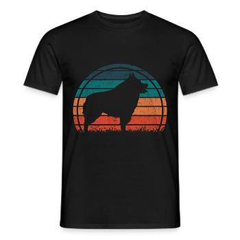 Schipperke Dog Vintage Rétro - T-shirt homme - noir - Devant - AI Model Male 178 light (178cm)