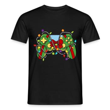 Christmas Gaming Controller - Männer T-Shirt - Schwarz - Vorne - AI Model Male 178 light (178cm)