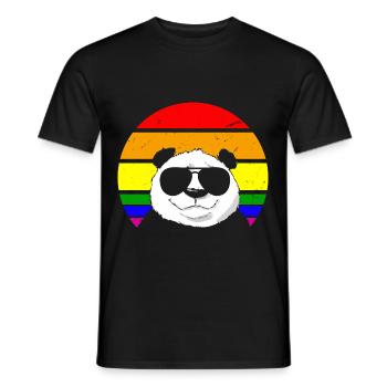 Schwuler Panda - Männer T-Shirt - Schwarz - Vorne - AI Model Male 178 light (178cm)