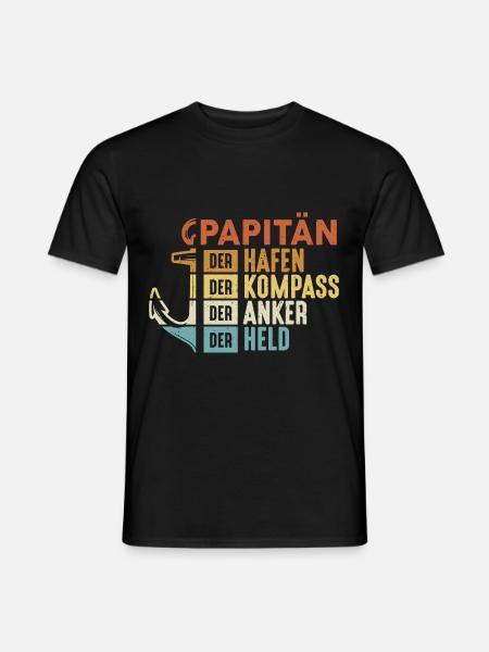 Papitän - Männer T-Shirt - Schwarz