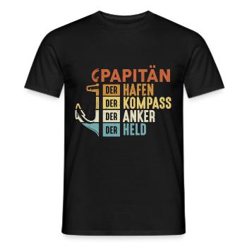 Papitän - Männer T-Shirt - Schwarz - Vorne - AI Model Male 178 light (178cm)