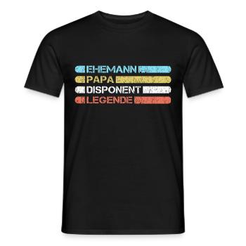 Papa der Disponent - Männer T-Shirt - Schwarz - Vorne - AI Model Male 178 light (178cm)