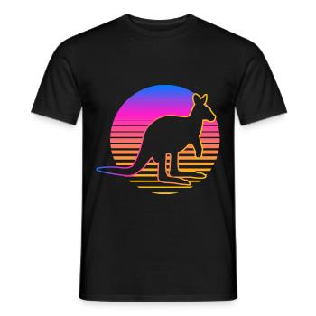 Känguru Retro Känguru Australien Beuteltier - Männer T-Shirt - Schwarz - Vorne - AI Model Male 178 light (178cm)