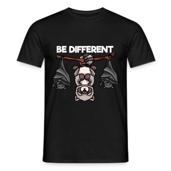 Be Different Waschbär und Fledermäuse - Männer T-Shirt - Schwarz - Vorne - AI Model Male 178 light (178cm)