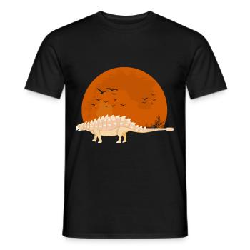 Ankylosaurus Sonnenuntergang Ankylosaurus Dinosaur - Männer T-Shirt - Schwarz - Vorne - AI Model Male 178 light (178cm)