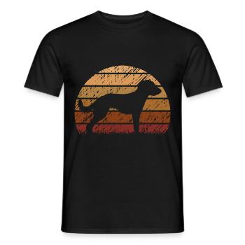 Bedlington Whippet Dog Vintage Silhouette - T-shirt homme - noir - Devant - AI Model Male 178 light (178cm)