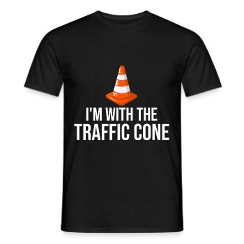 Cône de circulation cône de signalisation - T-shirt homme - noir - Devant - AI Model Male 178 light (178cm)