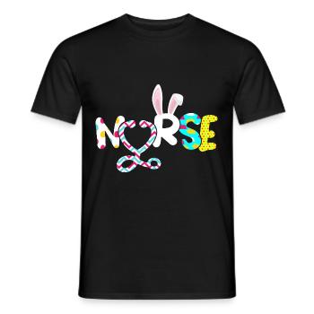 Nurse Rabbit Ear Stethoscope Happy Easter - Men's T-Shirt - black - Front - AI Model Male 178 light (178cm)