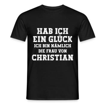 Ich bin die Frau von Christian Hochzeit - Männer T-Shirt - Schwarz - Vorne - AI Model Male 178 light (178cm)
