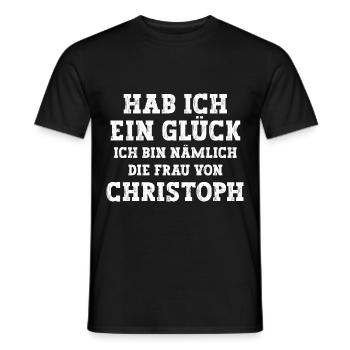 Ich bin die Frau von Christoph Hochzeit - Männer T-Shirt - Schwarz - Vorne - AI Model Male 178 light (178cm)