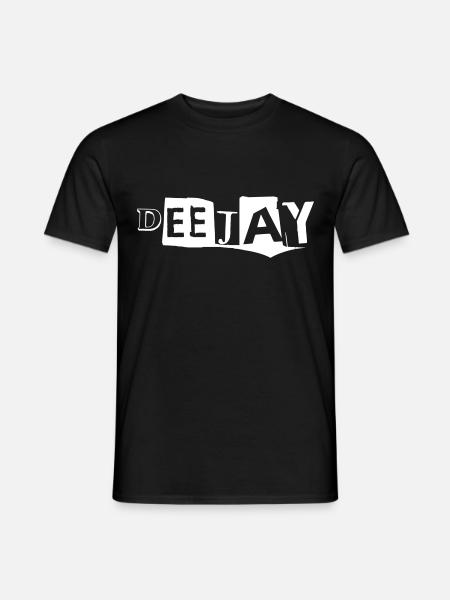 deejay dj musik aufkleber sticker patch bassparty - Männer T-Shirt - Schwarz