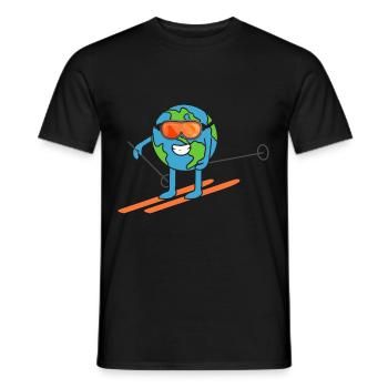 Skis de terre Ski Journée de la Terre - T-shirt homme - noir - Devant - AI Model Male 178 light (178cm)