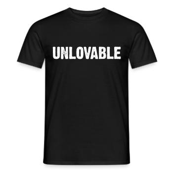 Unlovable - Men's T-Shirt - black - Front - AI Model Male 178 light (178cm)